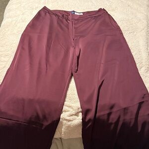 Old Navy Satin High-Rise Pants in Plum Maroon Burgundy Tall 18